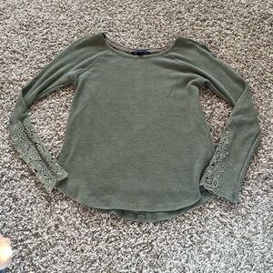 American Eagle Outfitters Green Long Sleeve Blouse